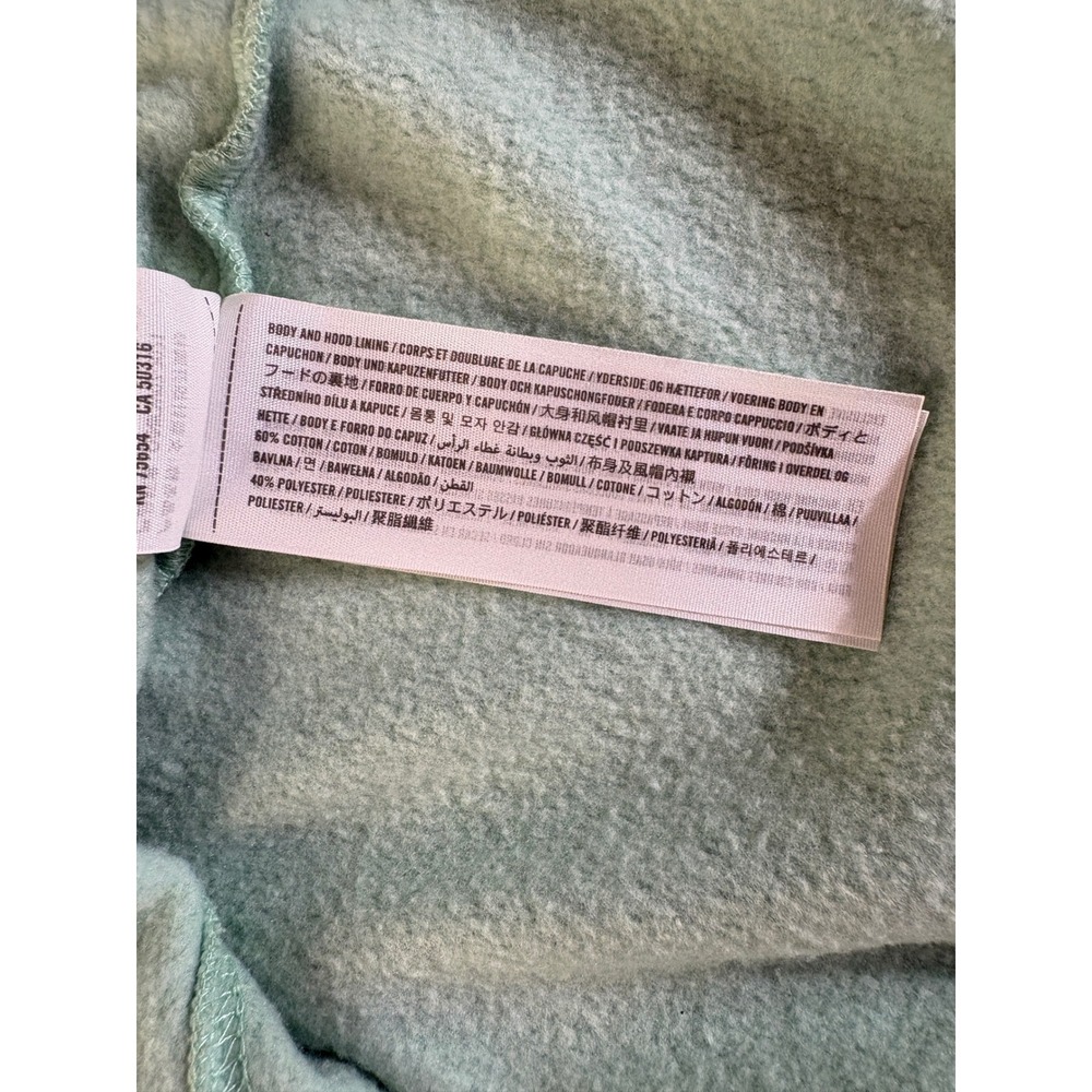 Hollister Womens XS Sage Green Cropped Zip Up Hoodie Curved Hem Fleece 352F2652 - Picture 6 of 12
